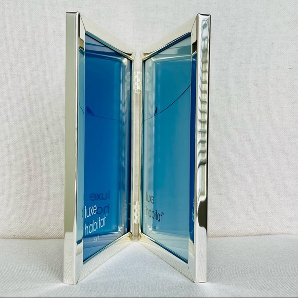NWOT💥 LUXE HABITAT Double 5x7 Silver Photo Frame - Picture 6 of 7
